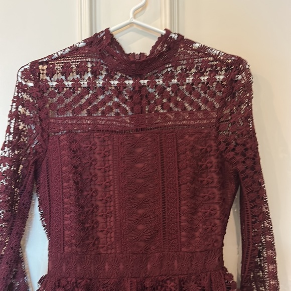 Cupcakes and Cashmere Symona Lace Dress, Malbec - Picture 4 of 6